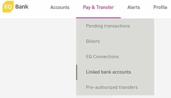 How to Connect Tangerine to EQ Bank Step 1