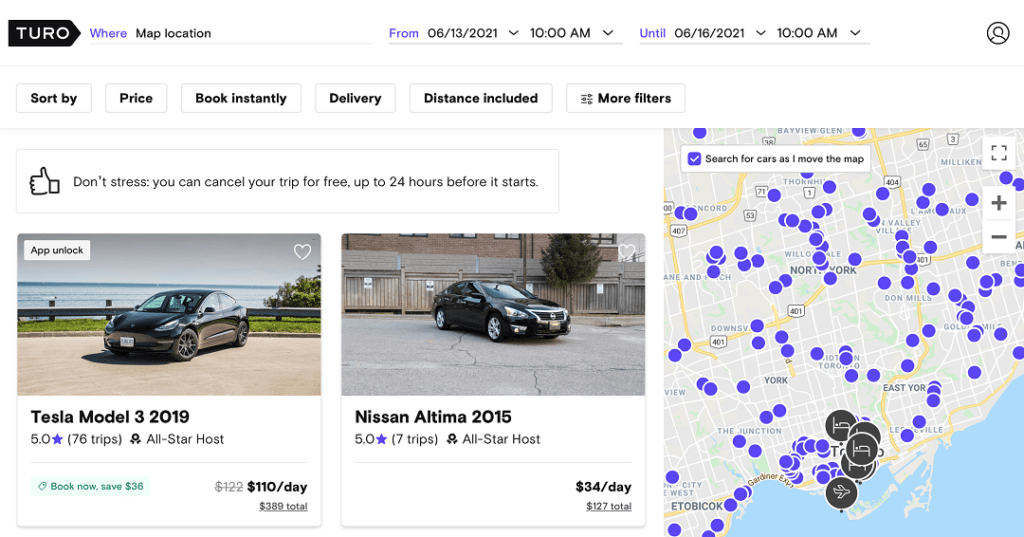 Turo review search